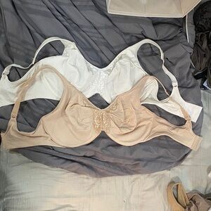 Bali Lace Detail Bra Set - White and Tan